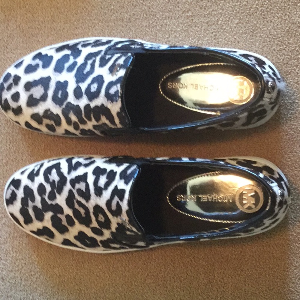 Michael Kors leopard print slip on tennis shoes